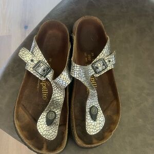 Papillio by Birkinstock Silver Textured Flats